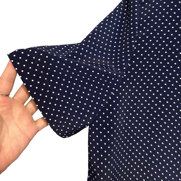 Vintage Jo Hardin Blue White Polka Dot Shorts Set Womens Sz 14 80s High Waist - Picture 11 of 11